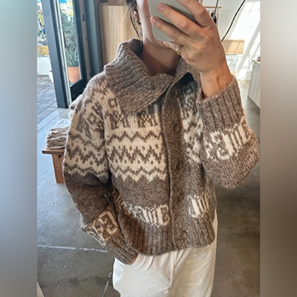 Ozma of California Cabin Cardi, Eco-Cloud Alpaca Cotton, Shrub